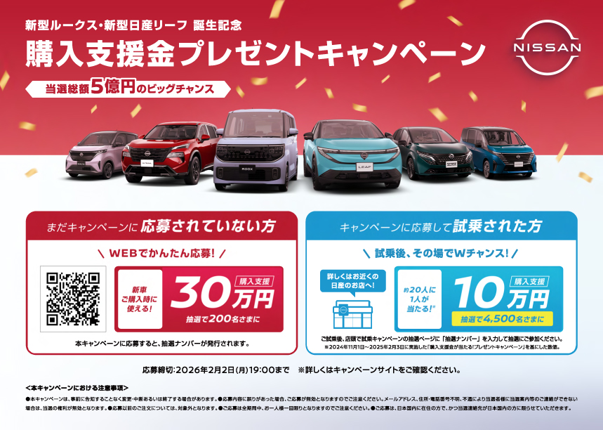 購入サポートキャンペーン